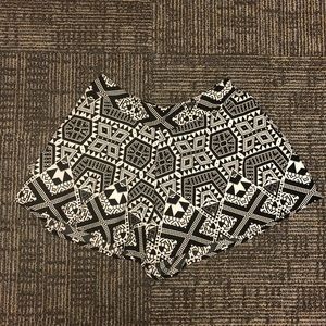 Black and white patterned flowing shorts
